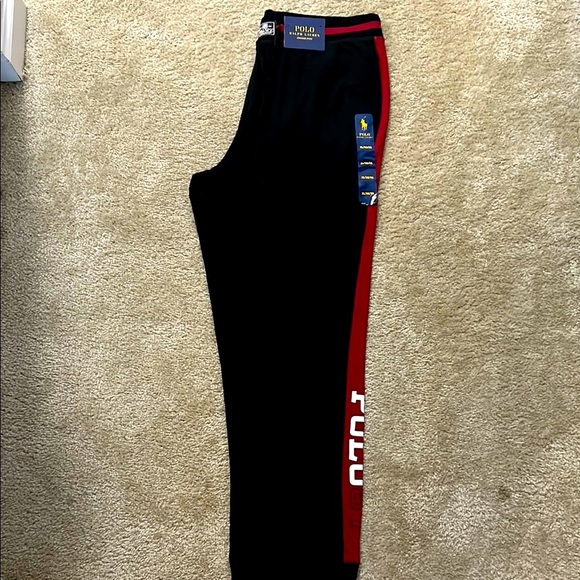 Polo by Ralph Lauren Black and Red Joggers - Picture 3 of 4